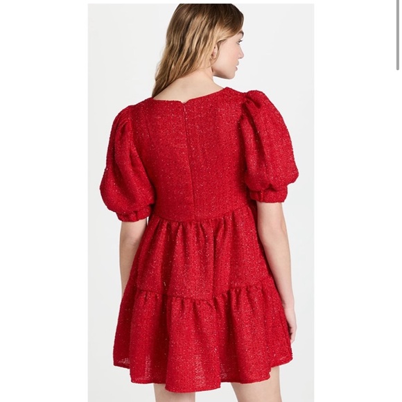 Sister Jane red tweed mini dress new with tag . Size XS - Picture 2 of 12